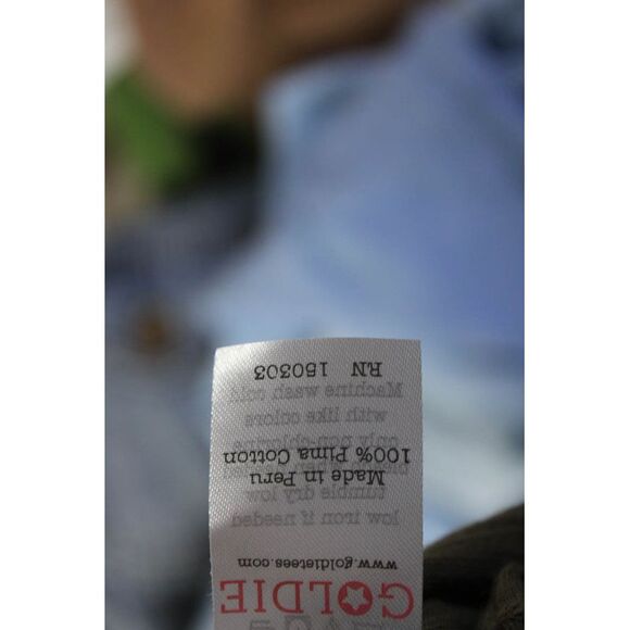 Goldie Womens Short Sleeve V Neck Knit Tee Shirt Green Cotton Size Small - Picture 4 of 6